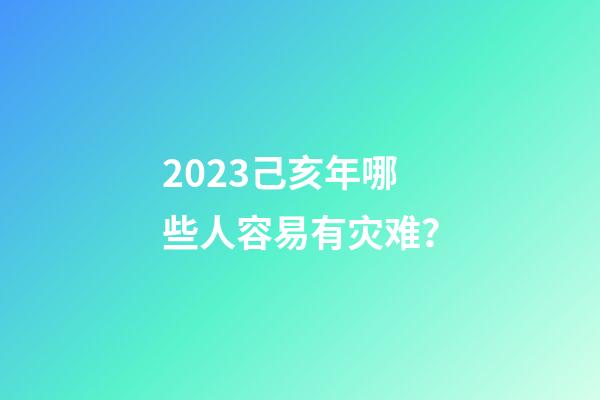 2023己亥年哪些人容易有灾难？