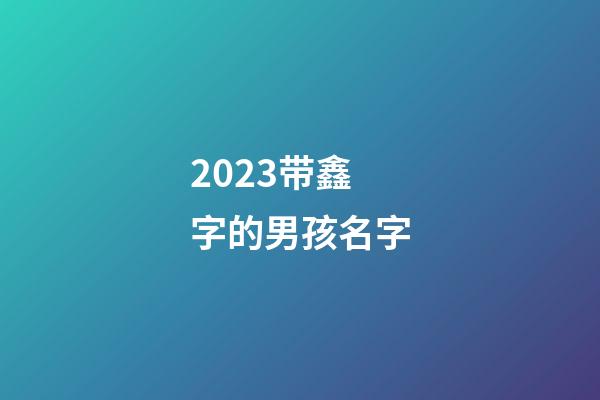 2023带鑫字的男孩名字
