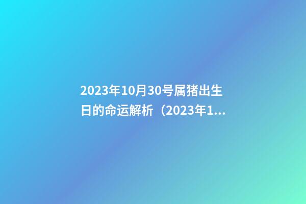 2023年10月30号属猪出生日的命运解析（2023年10月30号属猪出生日的命运解析图）