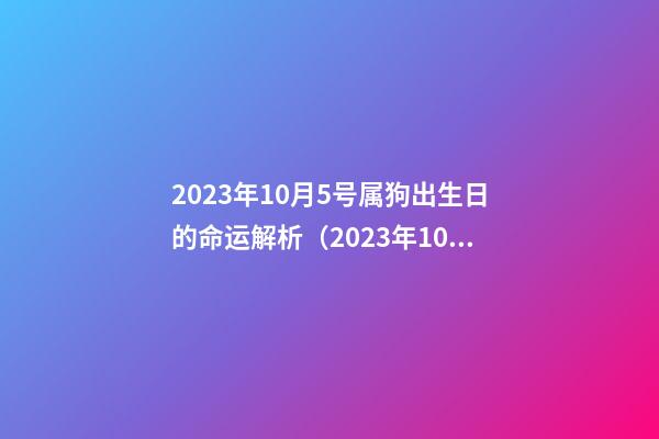 2023年10月5号属狗出生日的命运解析（2023年10月5号属狗出生日的命运解析图）