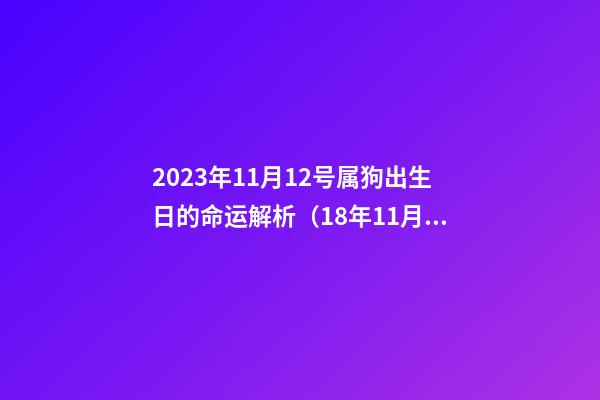 2023年11月12号属狗出生日的命运解析（18年11月12日出生的狗命理）