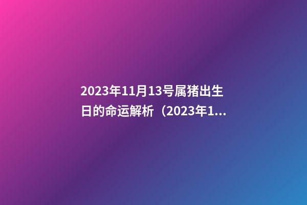 2023年11月13号属猪出生日的命运解析（2023年11月13号属猪出生日的命运解析图）