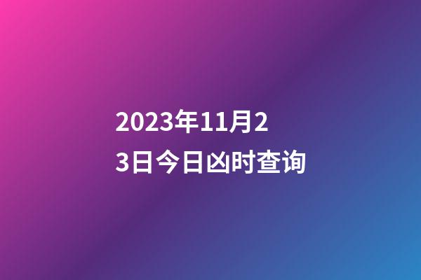 2023年11月23日今日凶时查询