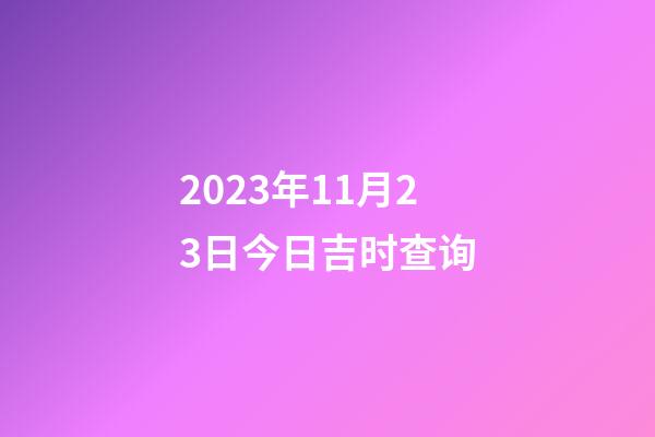 2023年11月23日今日吉时查询