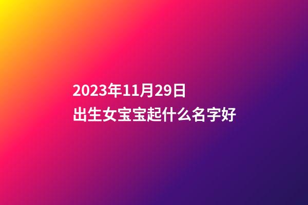 2023年11月29日出生女宝宝起什么名字好