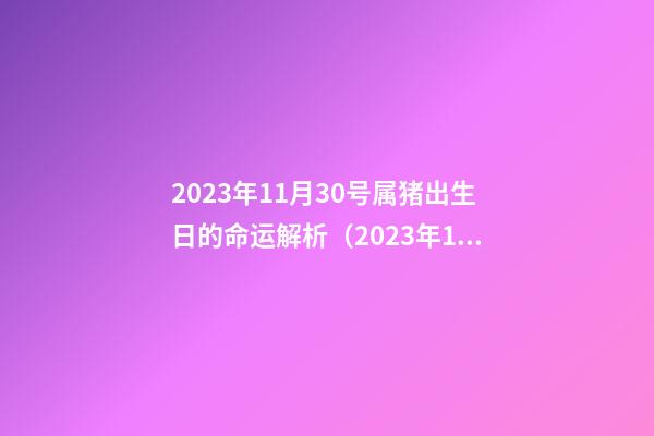 2023年11月30号属猪出生日的命运解析（2023年11月30号属猪出生日的命运解析图）