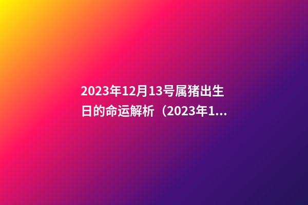 2023年12月13号属猪出生日的命运解析（2023年12月13号属猪出生日的命运解析图）