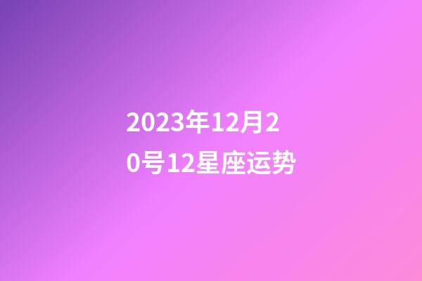 2023年12月20号12星座运势-第1张-星座运势-玄机派