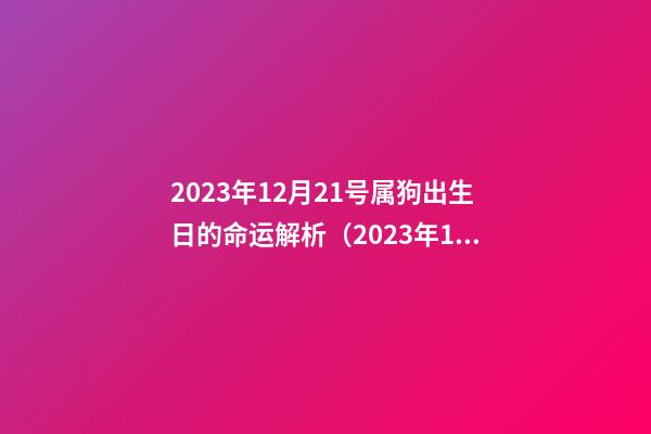 2023年12月21号属狗出生日的命运解析（2023年12月21号属狗出生日的命运解析图）