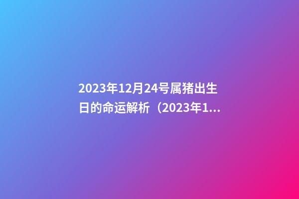 2023年12月24号属猪出生日的命运解析（2023年12月24日出生的人命运）