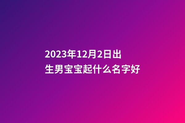 2023年12月2日出生男宝宝起什么名字好