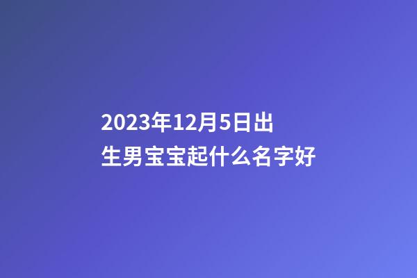 2023年12月5日出生男宝宝起什么名字好