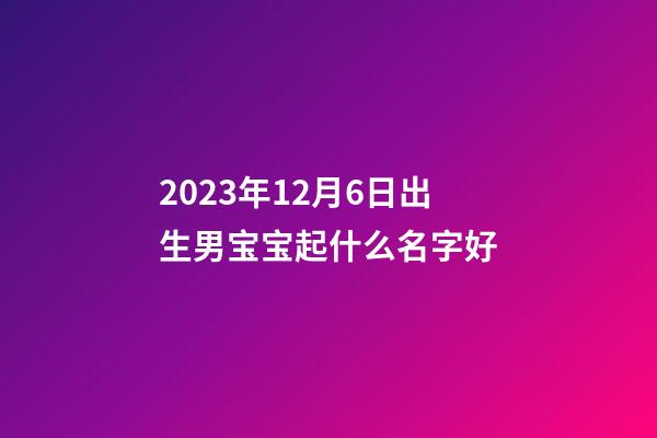 2023年12月6日出生男宝宝起什么名字好