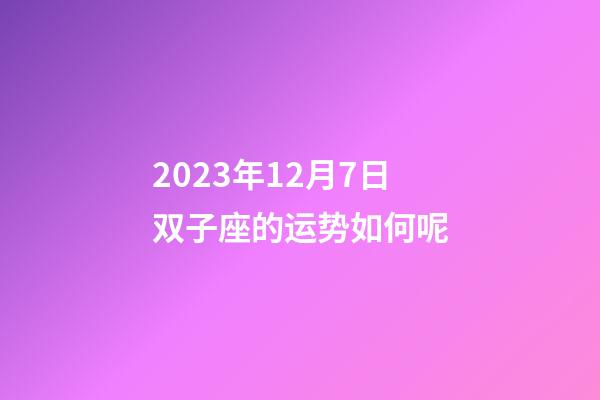2023年12月7日双子座的运势如何呢-第1张-星座运势-玄机派
