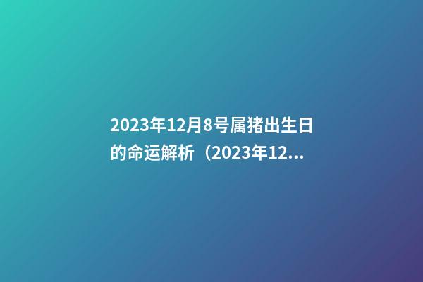 2023年12月8号属猪出生日的命运解析（2023年12月8日出生的人命运）