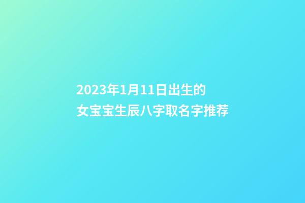 2023年1月11日出生的女宝宝生辰八字取名字推荐