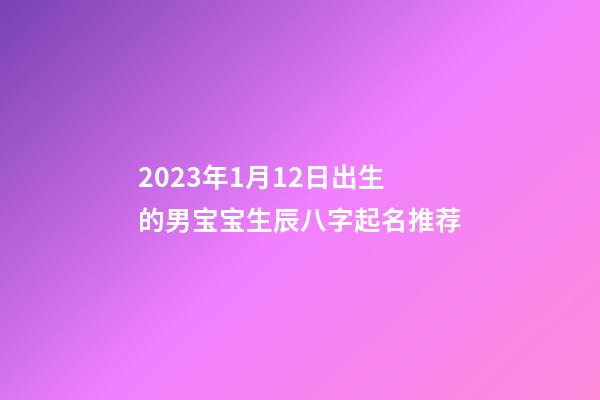 2023年1月12日出生的男宝宝生辰八字起名推荐