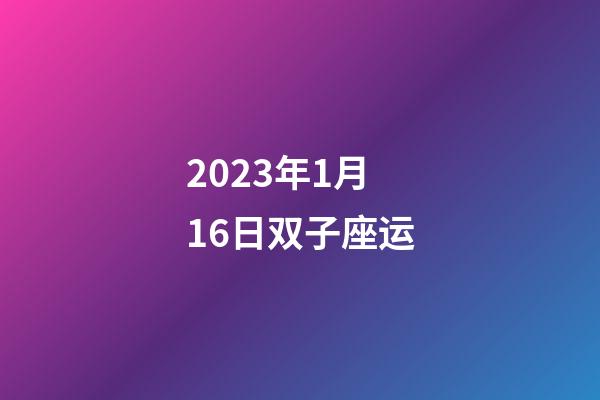 2023年1月16日双子座运-第1张-星座运势-玄机派