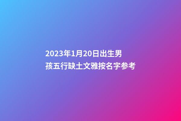 2023年1月20日出生男孩五行缺土文雅按名字参考