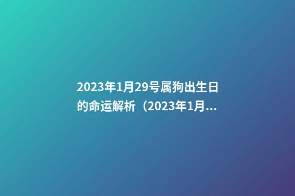 2023年1月29号属狗出生日的命运解析（2023年1月29号属狗出生日的命运解析图）