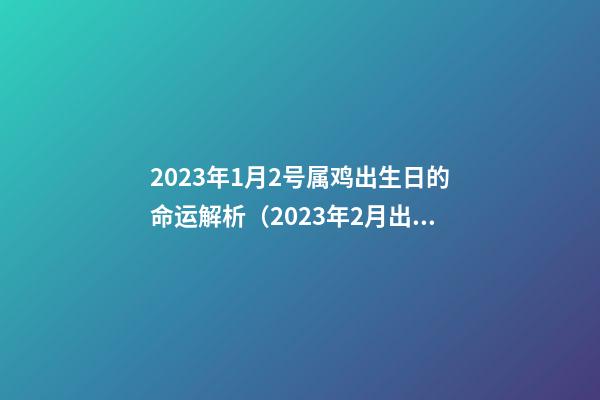 2023年1月2号属鸡出生日的命运解析（2023年2月出生属鸡什么命）