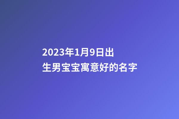 2023年1月9日出生男宝宝寓意好的名字