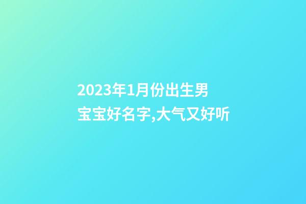 2023年1月份出生男宝宝好名字,大气又好听