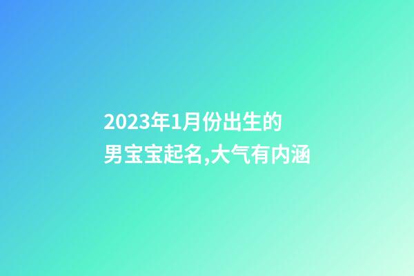 2023年1月份出生的男宝宝起名,大气有内涵