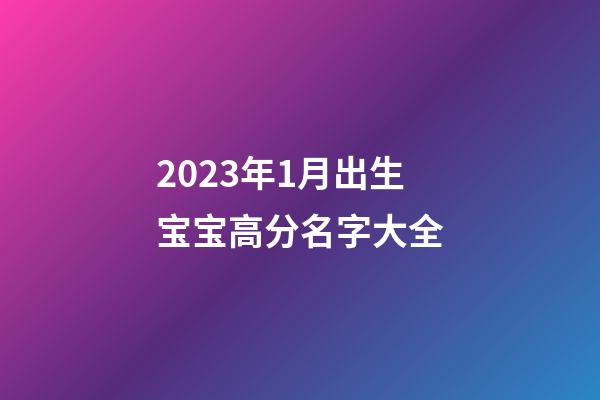 2023年1月出生宝宝高分名字大全