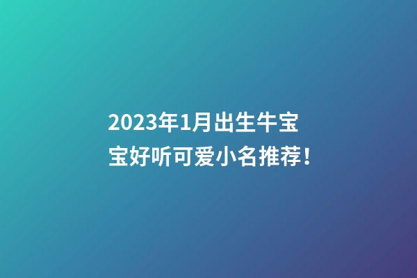 2023年1月出生牛宝宝好听可爱小名推荐！