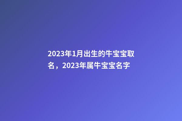2023年1月出生的牛宝宝取名，2023年属牛宝宝名字