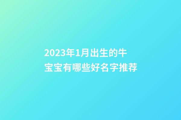 2023年1月出生的牛宝宝有哪些好名字推荐