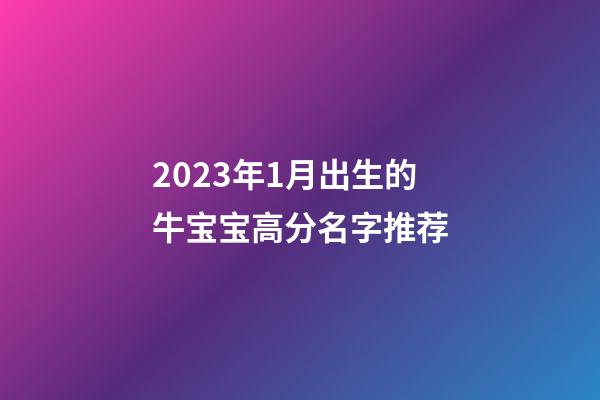 2023年1月出生的牛宝宝高分名字推荐