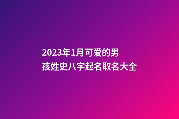 2023年1月可爱的男孩姓史八字起名取名大全