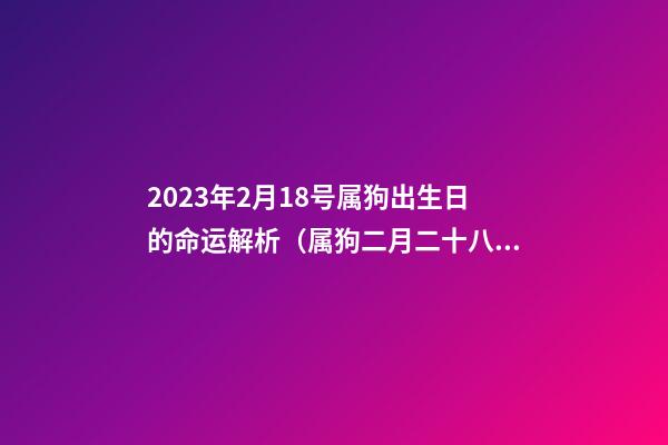2023年2月18号属狗出生日的命运解析（属狗二月二十八出生命运）