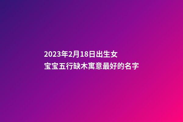 2023年2月18日出生女宝宝五行缺木寓意最好的名字