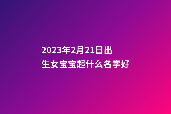 2023年2月21日出生女宝宝起什么名字好