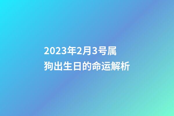 2023年2月3号属狗出生日的命运解析
