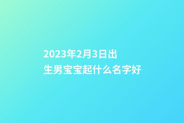 2023年2月3日出生男宝宝起什么名字好