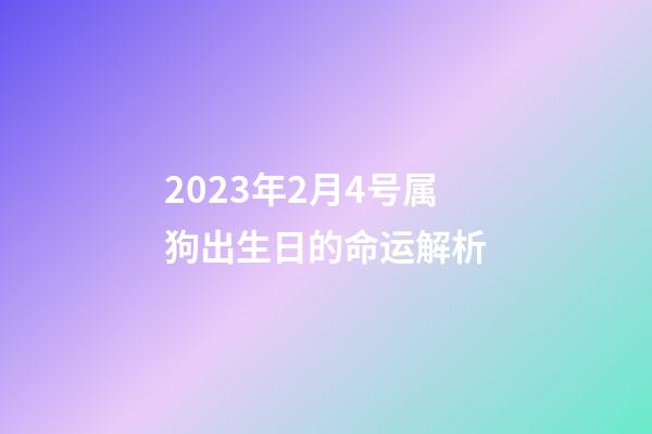 2023年2月4号属狗出生日的命运解析