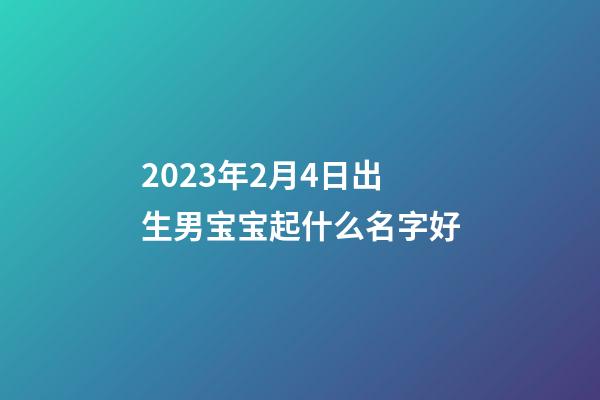 2023年2月4日出生男宝宝起什么名字好