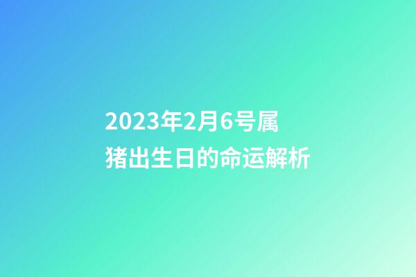 2023年2月6号属猪出生日的命运解析
