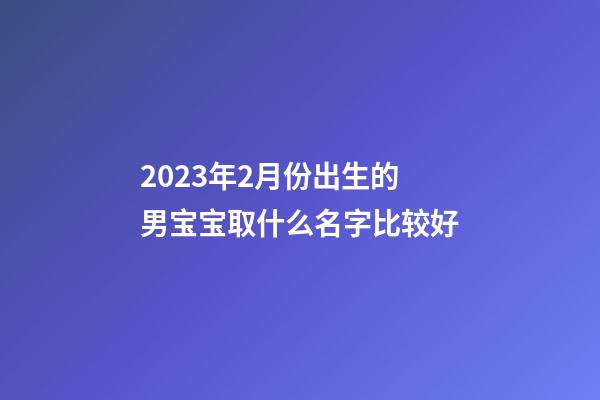 2023年2月份出生的男宝宝取什么名字比较好