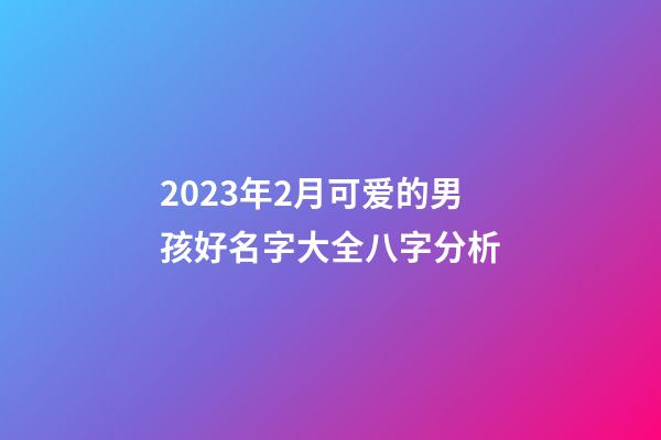 2023年2月可爱的男孩好名字大全八字分析