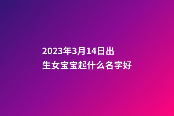 2023年3月14日出生女宝宝起什么名字好
