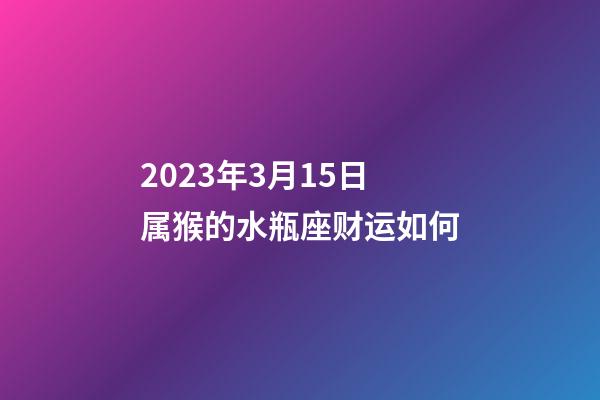 2023年3月15日属猴的水瓶座财运如何-第1张-星座运势-玄机派