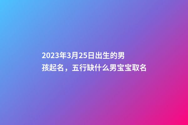 2023年3月25日出生的男孩起名，五行缺什么男宝宝取名