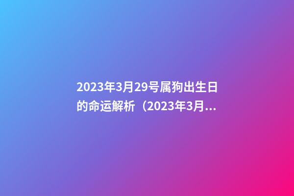 2023年3月29号属狗出生日的命运解析（2023年3月29号属狗出生日的命运解析图）