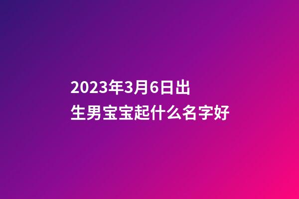 2023年3月6日出生男宝宝起什么名字好
