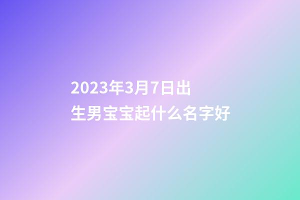 2023年3月7日出生男宝宝起什么名字好